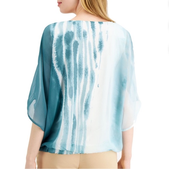 Alfani Women's Ombre Smocked Blouse Size Large - Picture 3 of 10